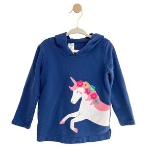 Carter's Kids Navy Blue Hoodie with Unicorn Graphic Design | Girls 2T